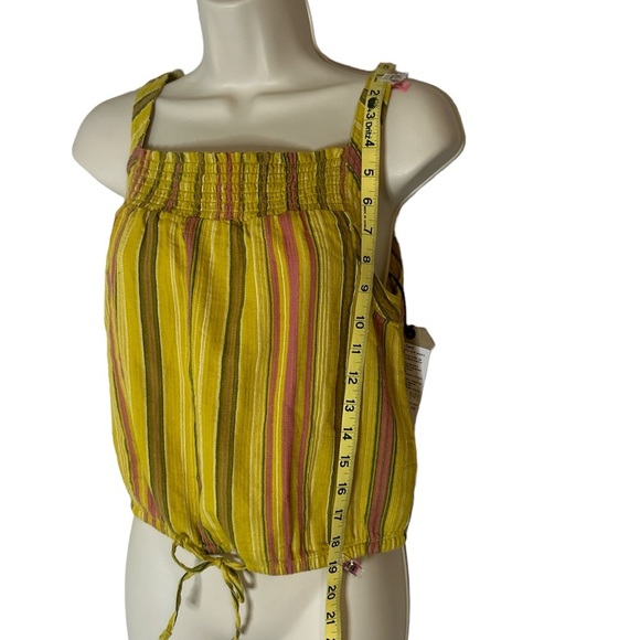 Prana NWT Little Palm Cami gold with stripes and drawstring at hem size XS - Picture 3 of 8